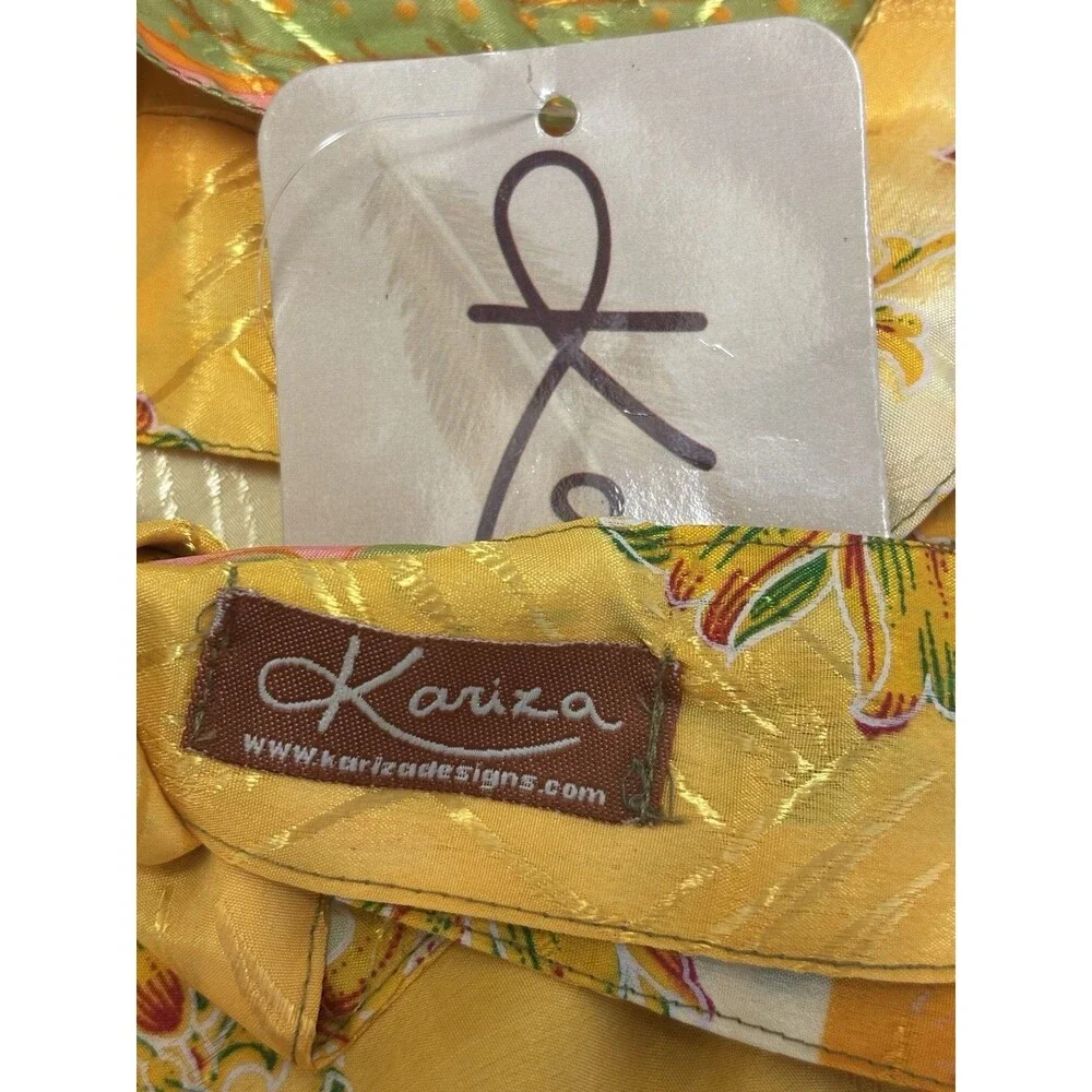 Kariza Wrap Skirt Tie Waist Layered Multicolor Yellow Mix Print Art One Size